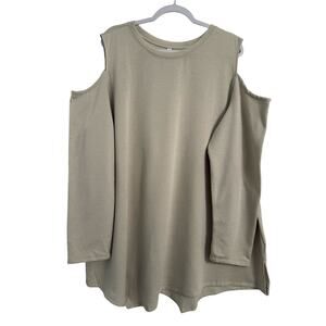 Ahh Dreams NWOT Cold Shoulder Asymmetric Tunic Sweatshirt Women's 3X Cozy Lounge